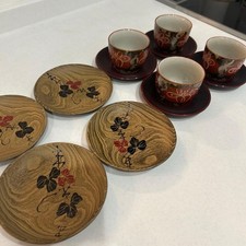Beautiful Japanese tableware, teacup and small plate set