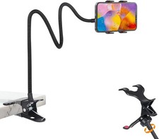 Gooseneck Phone Holder for Desk,Clip on Phone Holder for Bed,Flexible Long Arm L