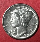 1944 US Mercury SILVER Dime AU! "Philadelphia" Mint! Old US Coin!