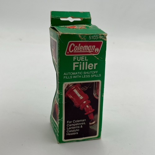 Vintage Original Coleman Red Plastic Fuel Filler w/ Original Box 5103-703 - Picture 10 of 14