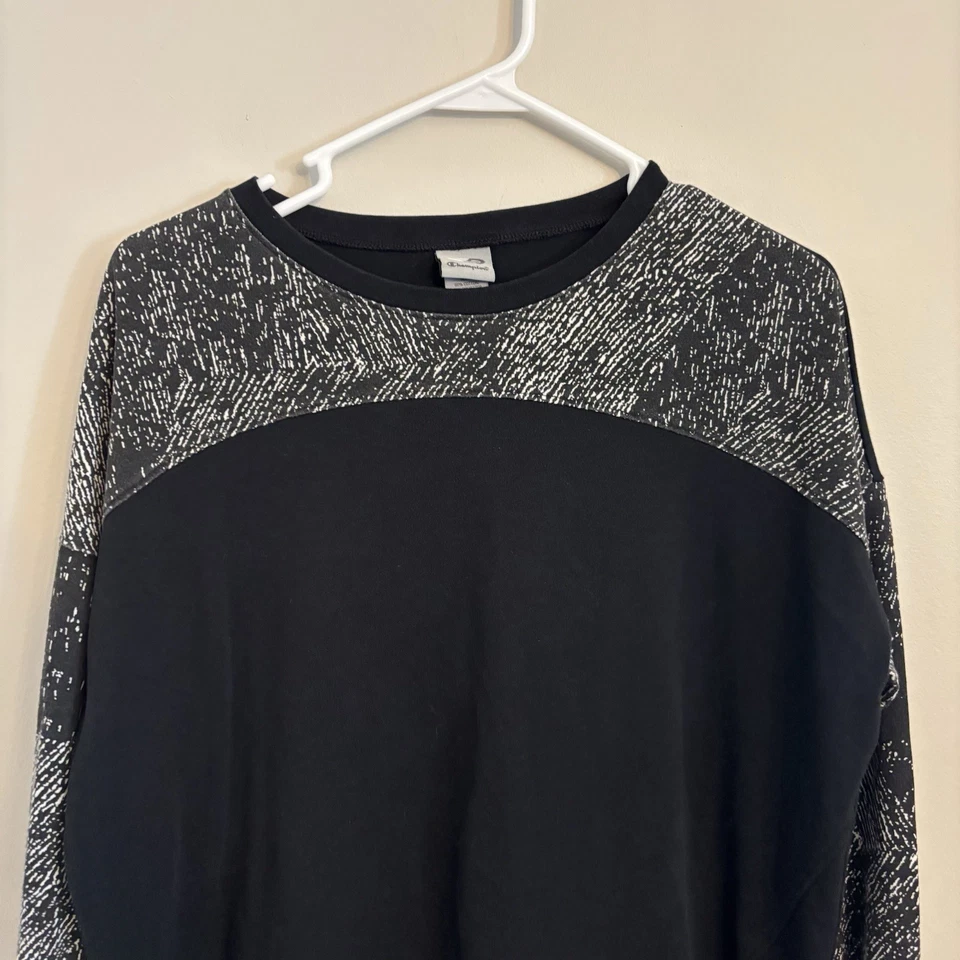 Champion C9 Womens L Black & White Long Sleeve Asymmetrical Athletic Top Comfort - Image 2 of 4