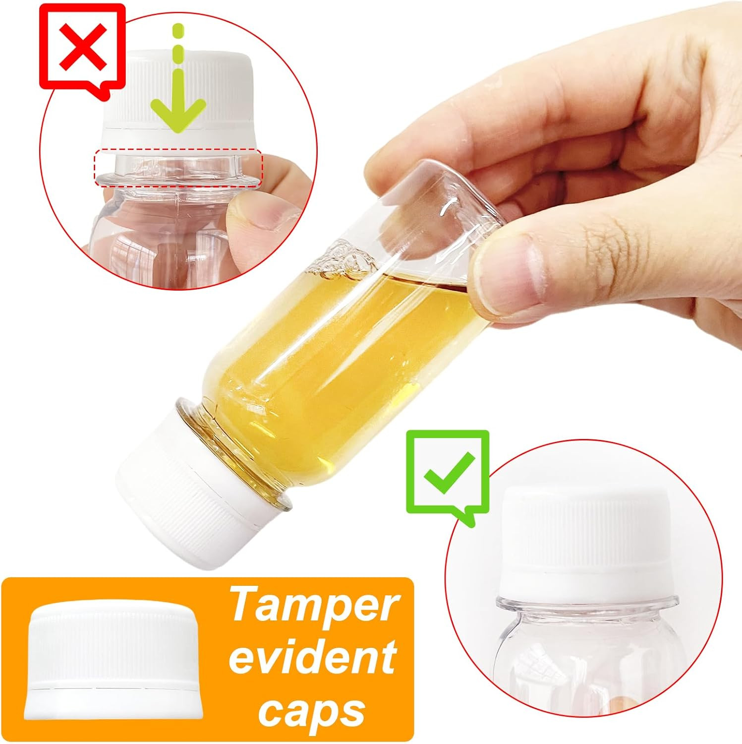 30 Pcs 2 Oz Small Plastic Bottles for Liquids,Ginger Shot with Caps,Empty Shot B