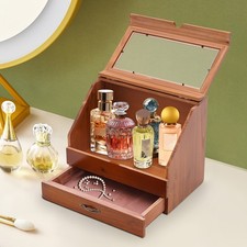 Perfume Organizer Wood Jewelry Storage Box Perfume Display Stand with Drawer