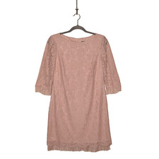 VINCE CAMUTO $138 3/4 Sleeve Lace Shift Dress in Blush Size 4