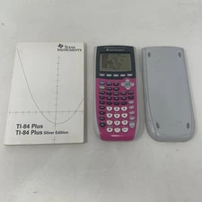 Texas Instruments TI-84 Plus Silver Edition Pink Graphing Calculator with Manual