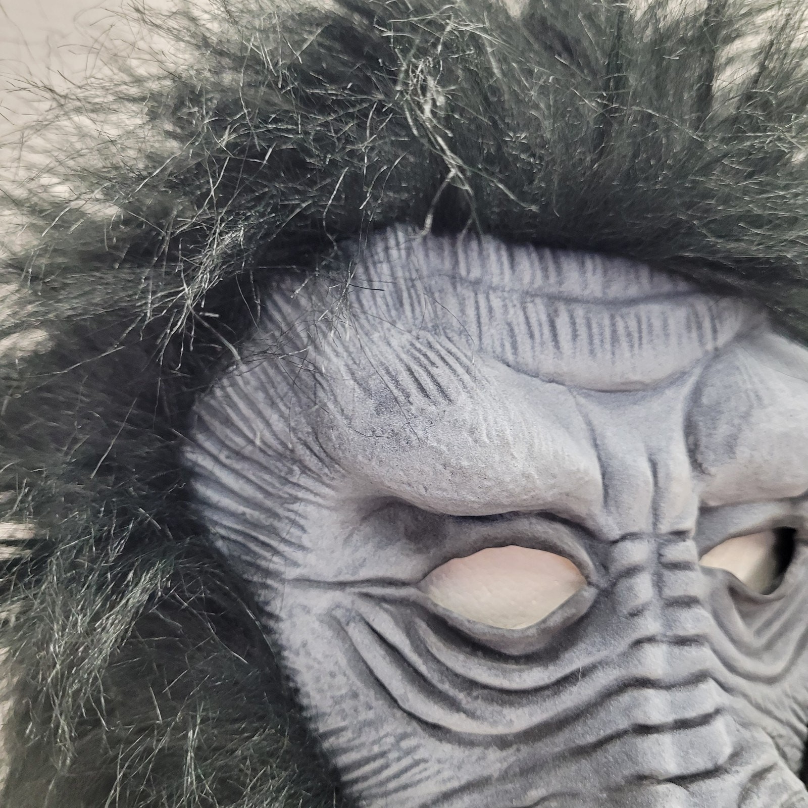 Grey Gorilla Vintage 1999 The Paper Magic Group Halloween Rubber Mask Black Hair