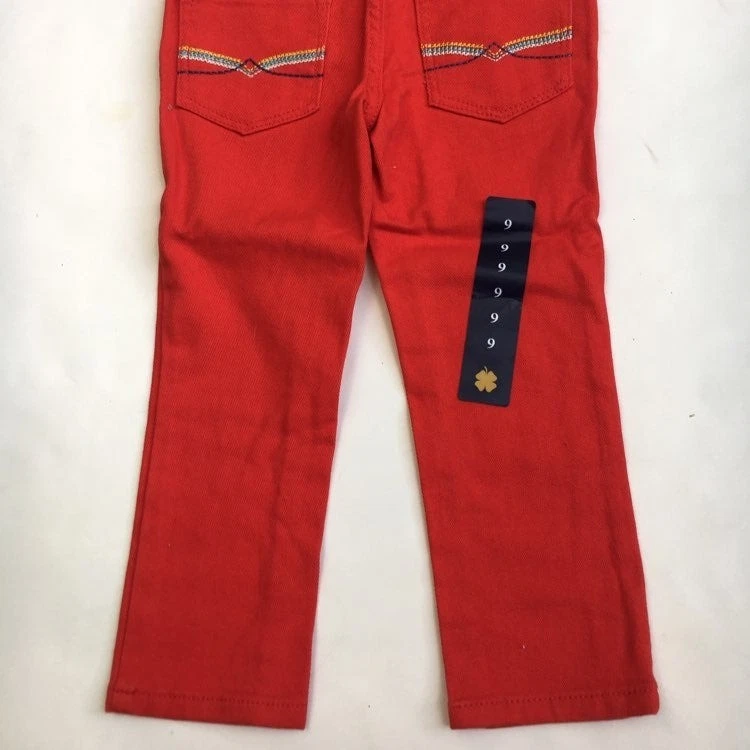 Pantalones de mezclilla Lucky Brand para niñas rojos bordados calce ajustado talla 6 nuevos con etiquetas Foto 4 de 4