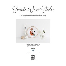 Atomic Black Cat Mid Century Art Counted Cross Stitch Pattern Leaflet Chart