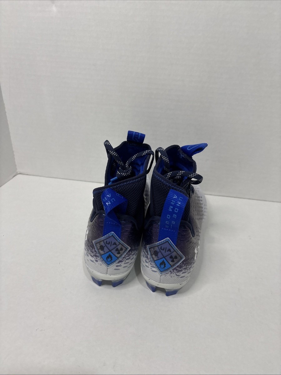 Under Armour UA Spotlight MC Football Cleats Blue White Chrome Under Armour Spotlight 4 MC Football Cleats 3027977-401 Blue  main image 4