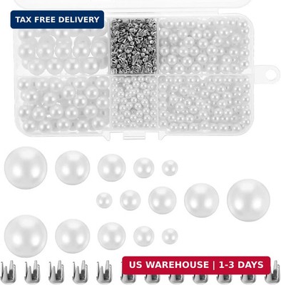 1400 Pcs Pearl Setting Machine Pearl Beads with Rivet Studs Set No Hole Pearls R