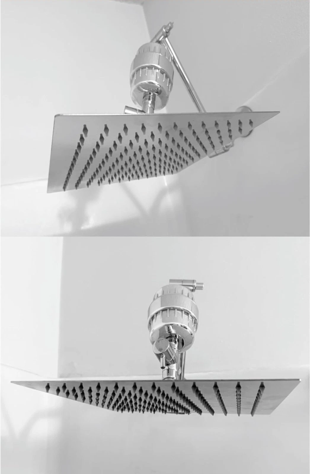 12-inch Rain Shower Head & 20 Stage Filter Stainless With 11-inch Extension Arm