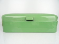 Vintage Antique Bread Box Bin Enamel Enamelware Dutch Large Green