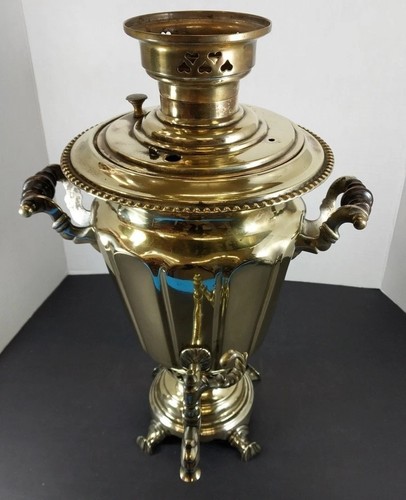 Antiguo Samovar Imperial Ruso Latón Circa Finales del Siglo XIX Como Está Para Piezas - Imagen 2 de 13