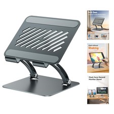 Ergonomic Dual Rod Tablet Stand - Non-Slip Aluminum Holder for 4.7-16.5" Devices