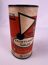 Vintage Carlton Sportcraft Plastic Badminton shuttlecocks paper can 4D3