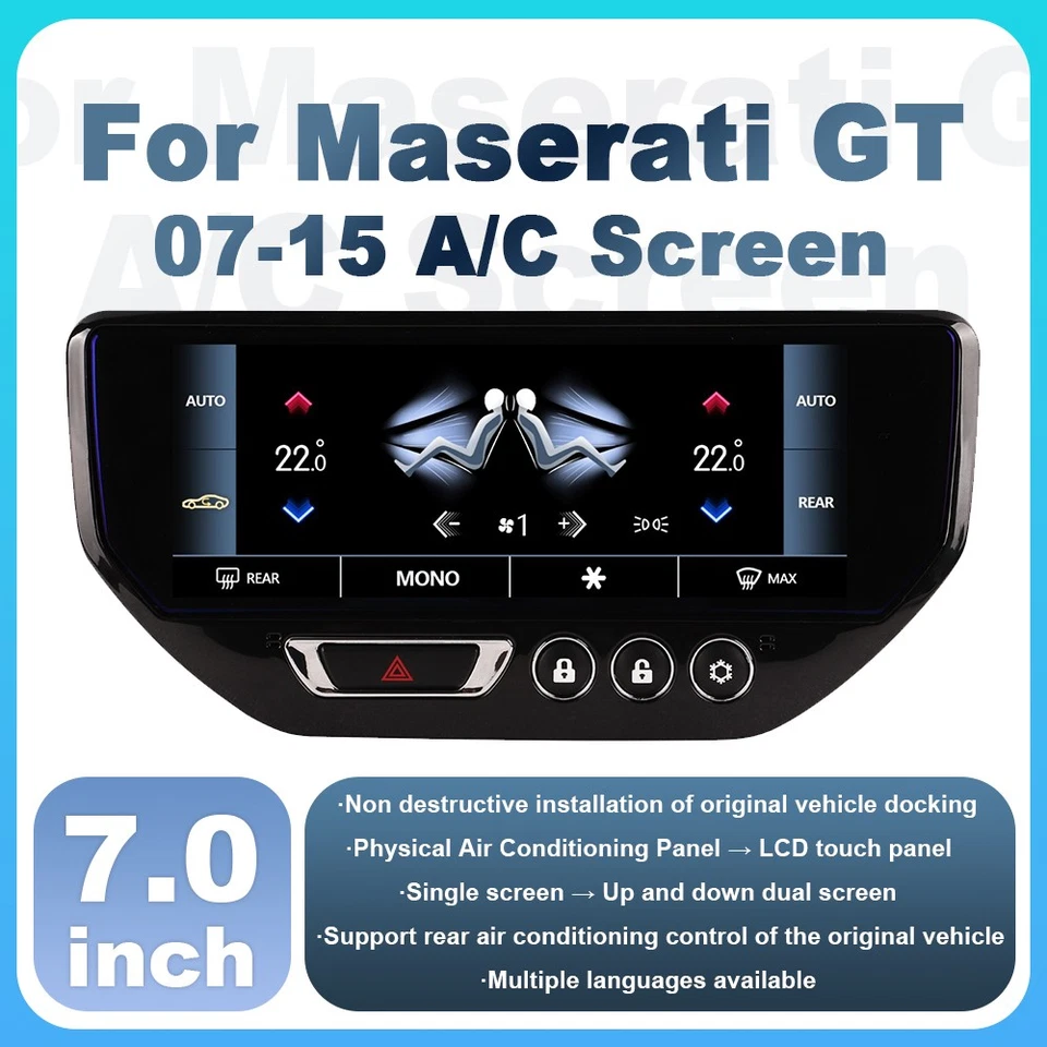 7" Climate Screen AC Air Conditioner Touch Screen Control Panel For Maserati GT - Image 2 of 4