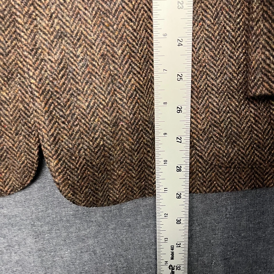 Blazer para mujer Giorgio Sant’Angelo talla 10 marrón espiga 100 % lana chaqueta Foto 4 de 4