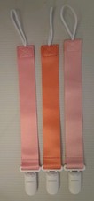 Baby Pacifier Clips / Holder 3, Girl Colors, 10 1/2 Inches B-3-21