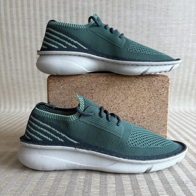 #ad Clarks Origin2 Shoes Womens Size 7 Green Knit Sustainable Eco Low Top Sneakers $58.95