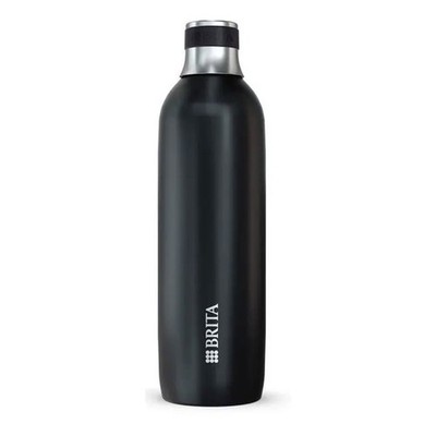 BRITA Edelstahlflasche schwarz 1L  Trinkflasche für sodaTRIO Wassersprudler