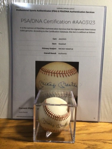 MICKEY MANTLE SIGNED BASEBALL PSA/DNA COA