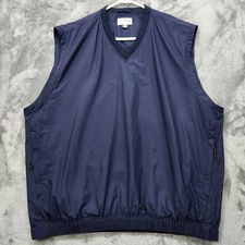 Cutter & Buck Vest Mens XL Blue CB WindTec Sleeveless V-Neck Pullover Softshell