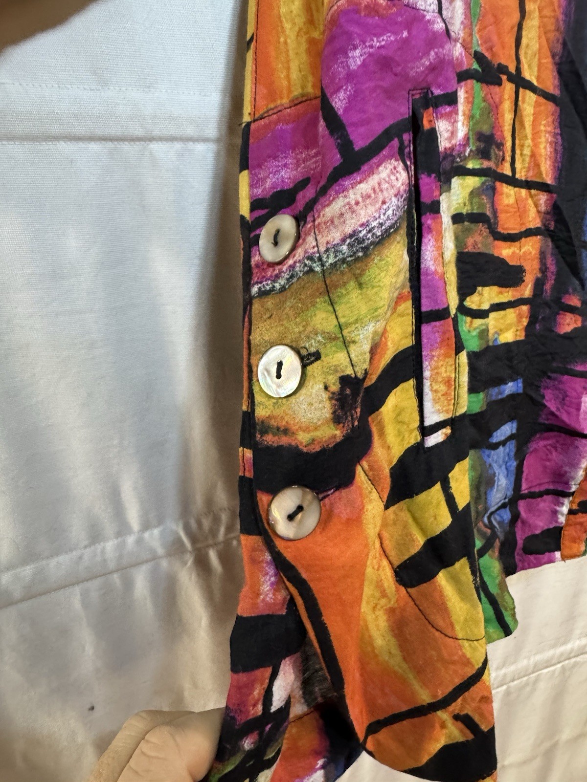 Multiples Abstract Geometric Button Front Tunic S… - image 6