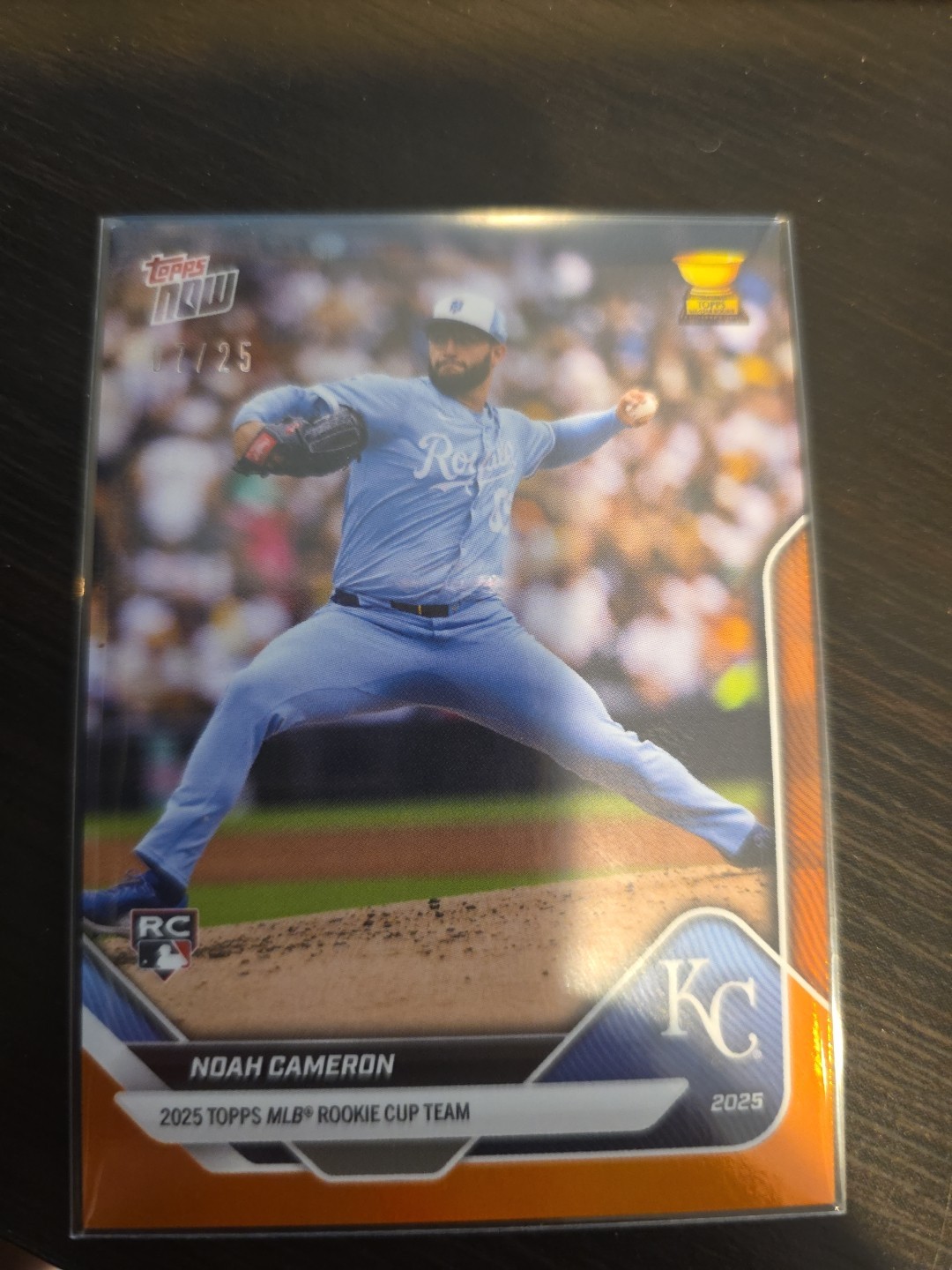 2025 Topps Now Rookie Cup #RC-11 Noah Cameron Orange Foil # 7/25 WOW!!!