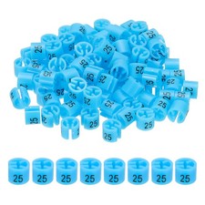 100 Pcs Clothes Hanger Marker Number 25 Tag Fit 3mm Rod Garment Size Tag Blue