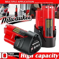 2PACK Lithium Battery For M12 For Milwaukee Battery 12VOLT Capacity Battery