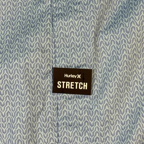 Hurley Men XL Blue Geometric Stretch Short Sleeve Button Down Shirt CQ3998 image 9
