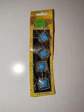 Vintage Faux Turquoise Western Gear Button Covers Square 4 Total