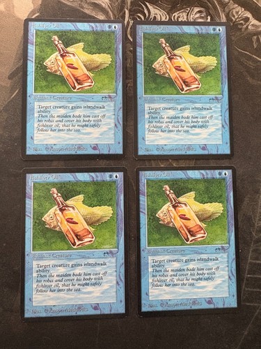 *** ARABIAN NIGHTS 4x Fishliver Oil (Dark) *** NM-Mint! - DUTY PAID - Magic MtG - Picture 1 of 2