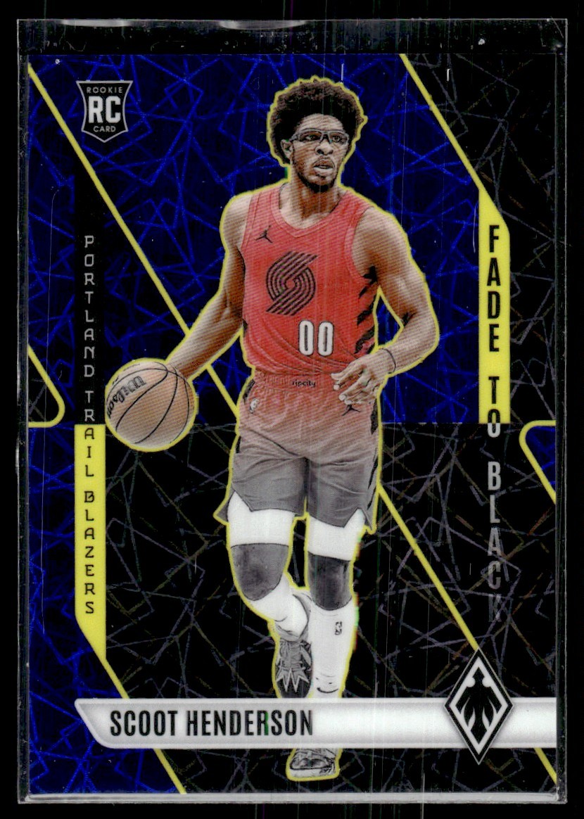 2023-24 Panini Phoenix Fade To Black Blue Lazer Scoot Henderson 127/275 Portland