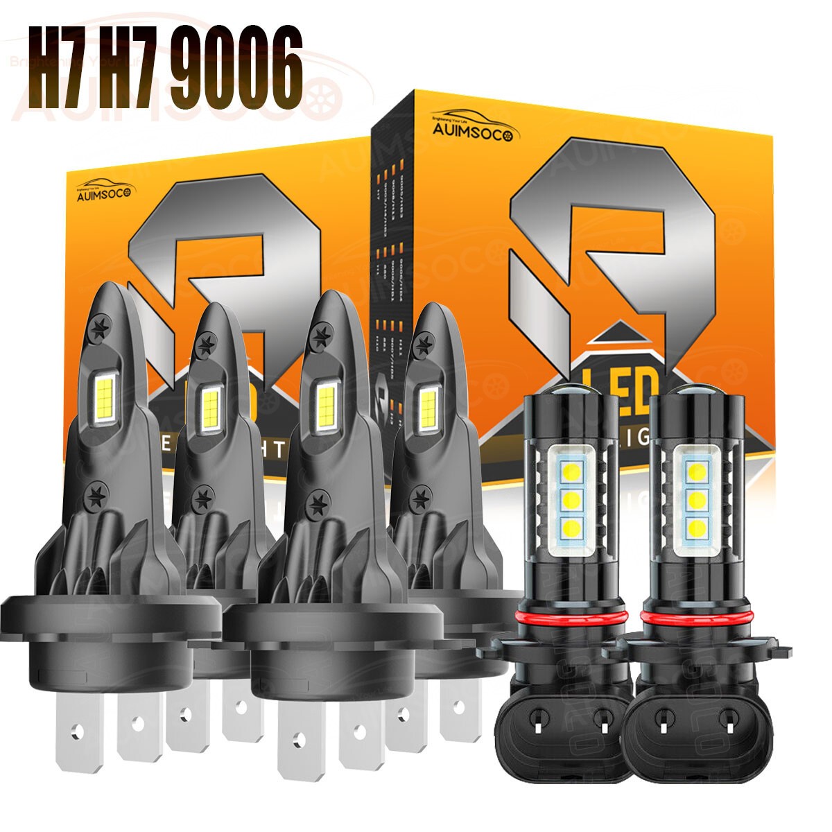 For VW Jetta 2007-2013 2014 LED Headlight Bulbs Kit High / Low Beam + Fog Light