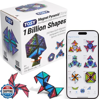 TOSY Magnet Pyramid Stone - 1 Cube Transforms into 1 Billion Shapes, 14 pcs (