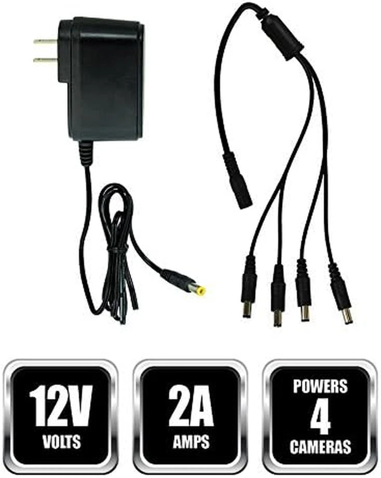 Adaptador de cámara SPF-CAMP-2A con divisor de alimentación de 4 vías, negro Foto 2 de 4