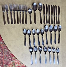 Oneida Stainless Flatware Banbury Pattern Flatware Lot of 34 pcs