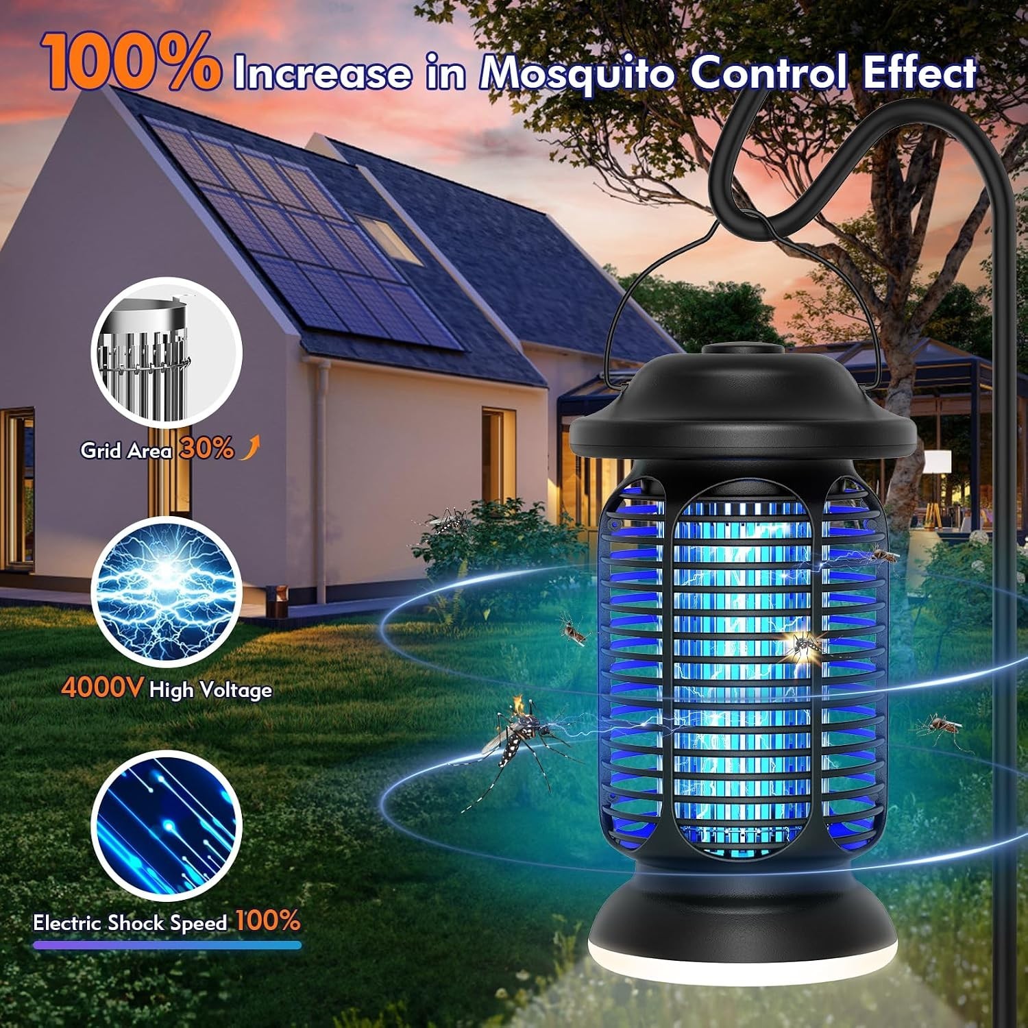 Modern Bug Light Bug Zapper Outdoor & Indoor, Upgraded 18W Exclusive Blue-Violet Light ...