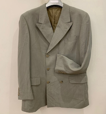 Vintage Digel Superfine pure wool double breasted gangster beige suit 44R 44L