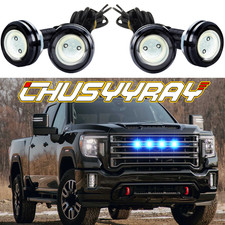 4pcs Front Grille Bumper Grill Hood Blue Led Lights For Ranger 1983 - 2024