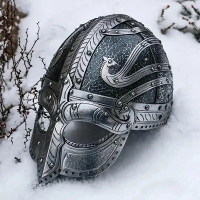 Handcrafted Viking Helmet - Norse Warrior Battle Mask - Medieval LARP Collectabl