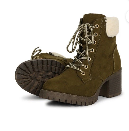 Bota de Senderismo Universal Thread Para Mujer Susan Sherpa Verde Oliva Oscuro Talla 8 Foto 3 de 4