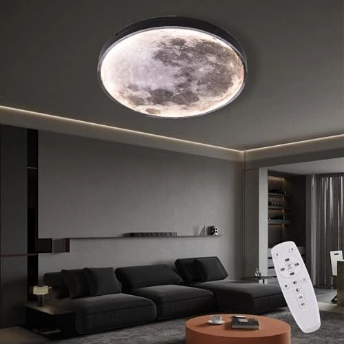 LED Modern Mond Wandleuchte,3D Mond Lampe für Leuchter Dachgeschoss Cafe(80cm) - Bild 3 von 4