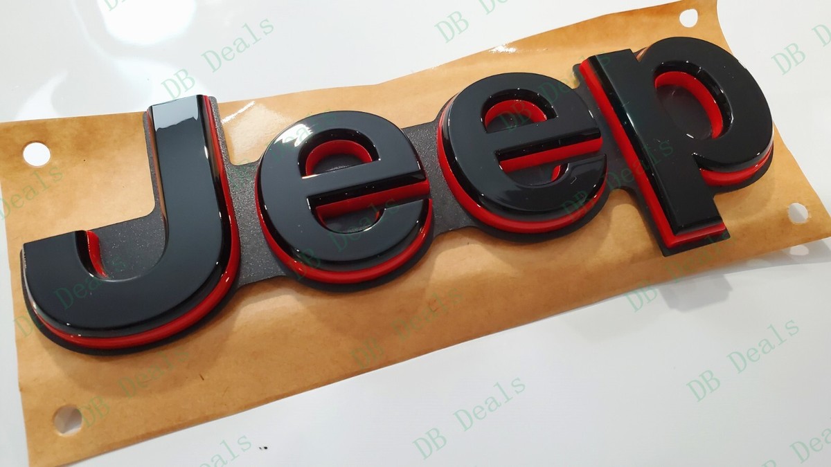 Gloss Black Red Rear liftgate Jeep Emblems Fit 2021+ Jeep Grand