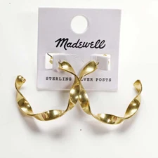 New MadeWell Twisted C Hoop Earrings Gift Fashion Women Party Holiday Jewelry