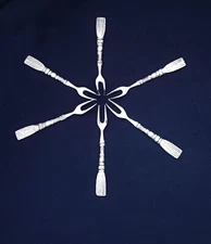 Silver Plated Mini Cocktail Forks Saks Off 5th Braided Tassel Set/6 New In Box 