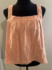 Splendid Tank Top Size M Peach Aubrey Square Neck Boho Peasant Adjustable Straps