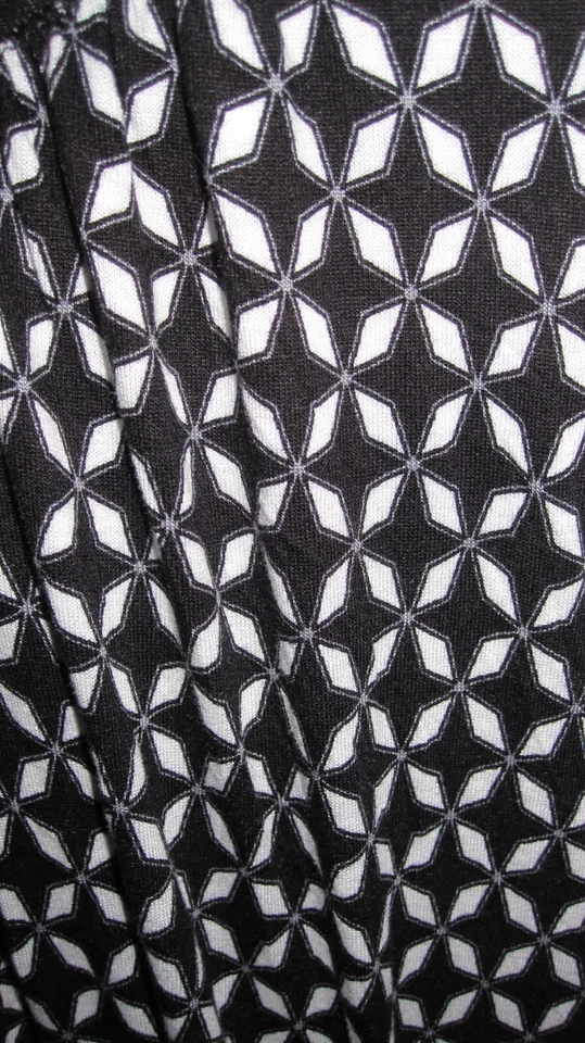 Vestido envolvente azul marino antiguo para mujer L midi negro/blanco estampado geométrico manga larga elástico Foto 4 de 4