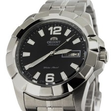 Orient Automatic Men's Watch FEM7L004B9 Black Dial Silver Link Bracelet